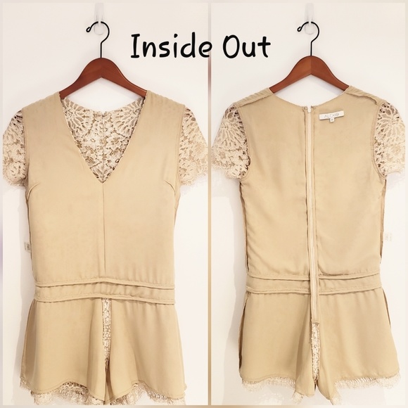 Alexis Alain Lace Romper in Fawn Size Small - Picture 4 of 8